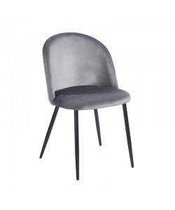 RIO GREY VELVET ΥΦΑΣΜΑ ΚΑΡΕΚΛΑ ΜΕΤΑΛΛΙΚΗ 50X52X81εκ.