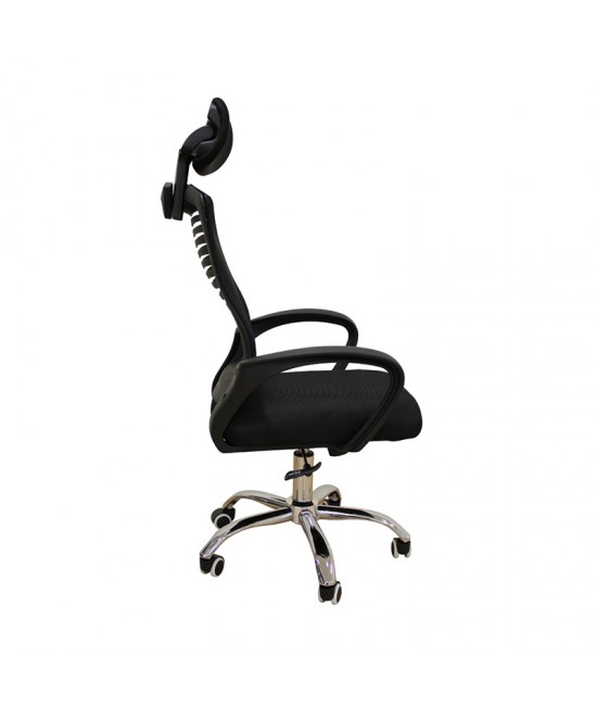 A1710 ΜΑΥΡΟ MESH ΠΟΛΥΘΡΟΝΑ ΓΡΑΦΕΙΟΥ 62Χ61Χ44-109/54-121εκ.