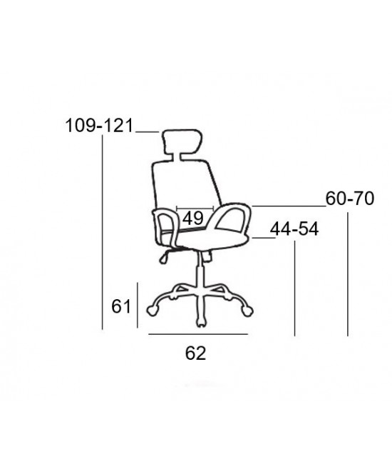 A1710 ΜΑΥΡΟ MESH ΠΟΛΥΘΡΟΝΑ ΓΡΑΦΕΙΟΥ 62Χ61Χ44-109/54-121εκ.
