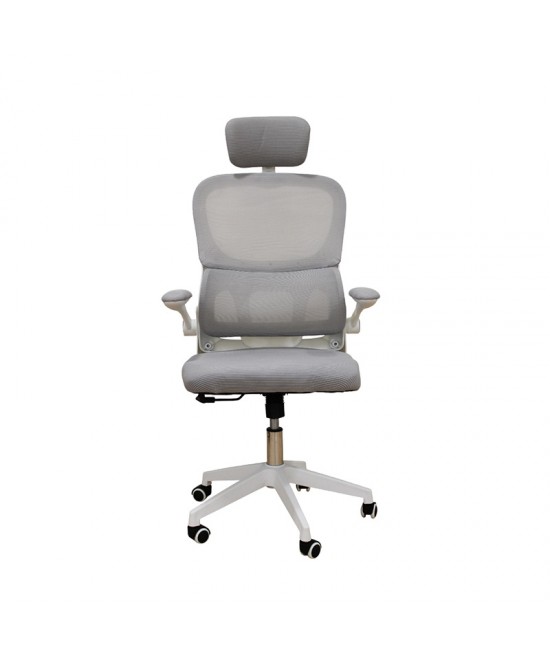 A9935 WHITE/GREY MESH ΠΟΛΥΘΡΟΝΑ ΓΡΑΦΕΙΟΥ 62Χ64Χ42-114/52-125εκ.