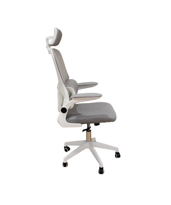 A9935 WHITE/GREY MESH ΠΟΛΥΘΡΟΝΑ ΓΡΑΦΕΙΟΥ 62Χ64Χ42-114/52-125εκ.