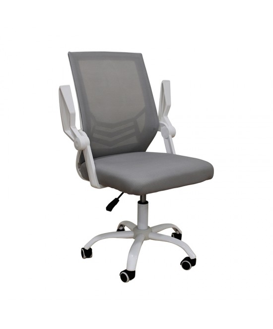 A1830 ΛΕΥΚΟ/ΓΚΡΙ MESH ΠΟΛΥΘΡΟΝΑ ΓΡΑΦΕΙΟΥ 62X54X44-91/53-100εκ.