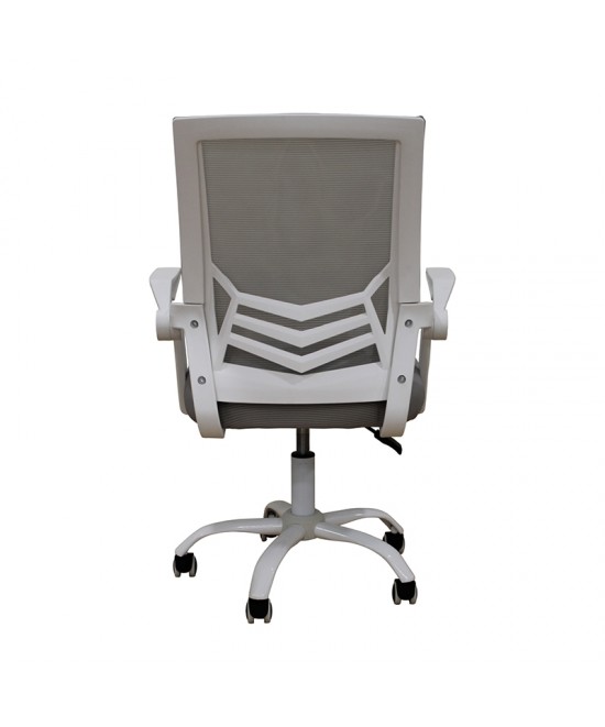 A1830 ΛΕΥΚΟ/ΓΚΡΙ MESH ΠΟΛΥΘΡΟΝΑ ΓΡΑΦΕΙΟΥ 62X54X44-91/53-100εκ.