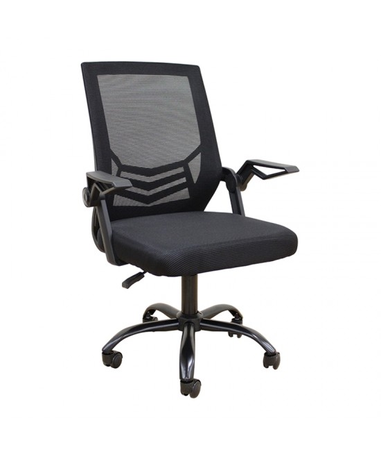 A1830 ΜΑΥΡΟ/ΜΑΥΡΟ MESH ΠΟΛ/ΝΑ ΓΡΑΦΕΙΟΥ 62X54X44-91/53-100εκ.