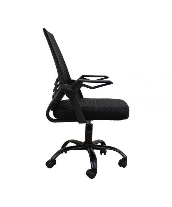 A1830 ΜΑΥΡΟ/ΜΑΥΡΟ MESH ΠΟΛ/ΝΑ ΓΡΑΦΕΙΟΥ 62X54X44-91/53-100εκ.