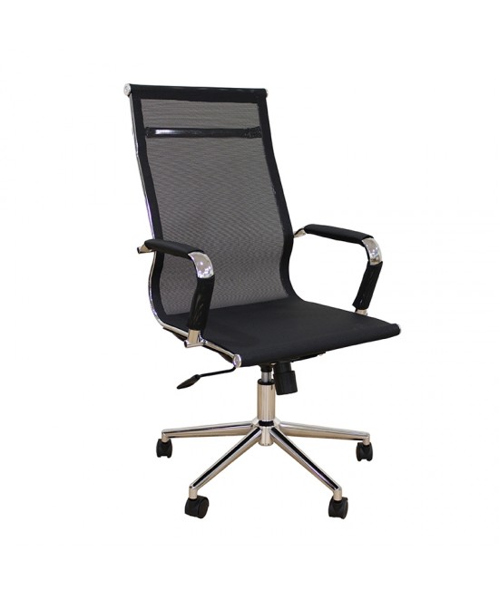 A9954 ΜΑΥΡΟ PU/MESH ΠΟΛΥΘΡΟΝΑ ΓΡΑΦΕΙΟΥ 53X58X46-105/55-115εκ.