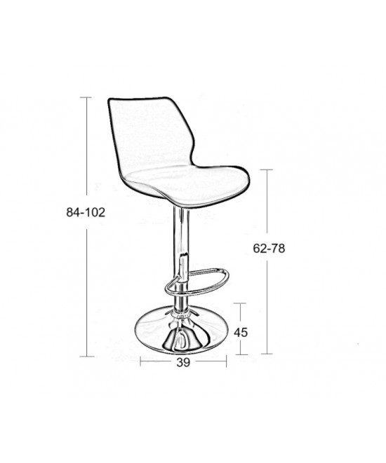 Σκαμπό Μπάρ 2τμχ Bar49 Black Pu/Pvc 39X45X102εκ.