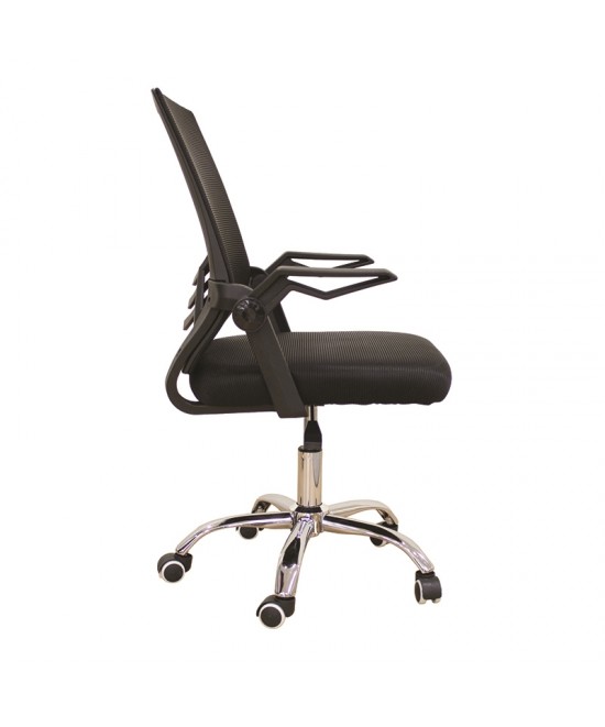 A1830 ΧΡΩΜΙΟ/ΜΑΥΡΟ MESH ΠΟΛΥΘΡΟΝΑ ΓΡΑΦΕΙΟΥ 62X54X44-91/53-100εκ.