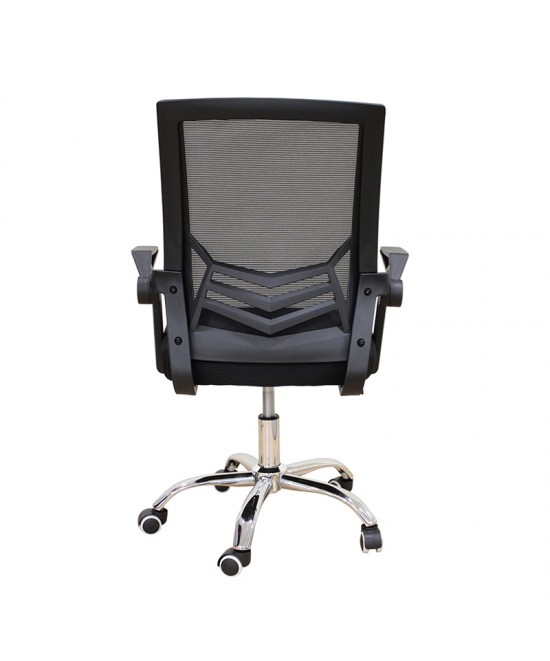 A1830 ΧΡΩΜΙΟ/ΜΑΥΡΟ MESH ΠΟΛΥΘΡΟΝΑ ΓΡΑΦΕΙΟΥ 62X54X44-91/53-100εκ.