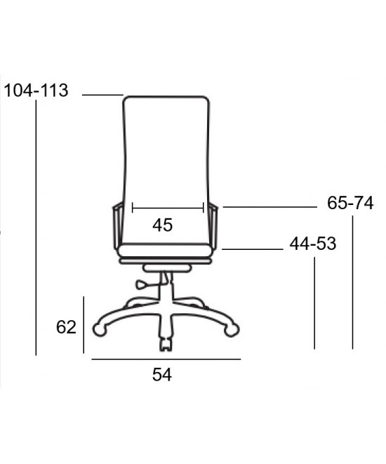 A9955 ΜΑΥΡΟ PU ΠΟΛΥΘΡΟΝΑ ΓΡΑΦΕΙΟΥ 54X62X44-104/53-113εκ.