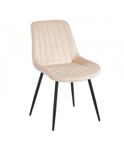 BONY BEIGE VELVET ΥΦΑΣΜΑ ΚΑΡΕΚΛΑ ΜΕΤΑΛΛΙΚΗ 51X58X87εκ.