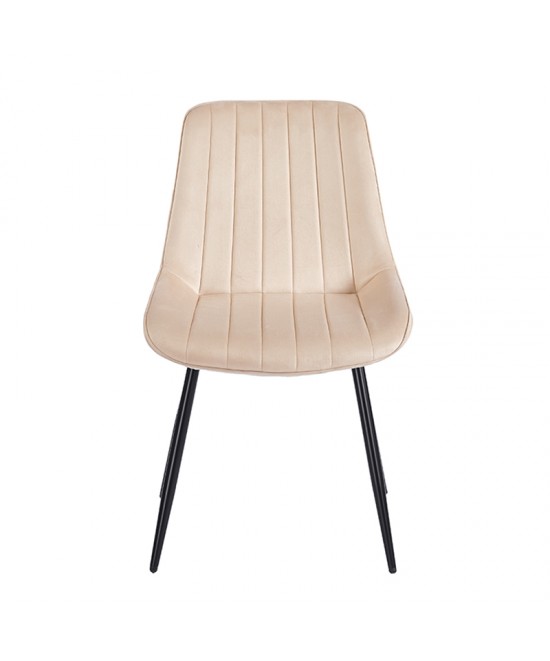 BONY BEIGE VELVET ΥΦΑΣΜΑ ΚΑΡΕΚΛΑ ΜΕΤΑΛΛΙΚΗ 51X58X87εκ.