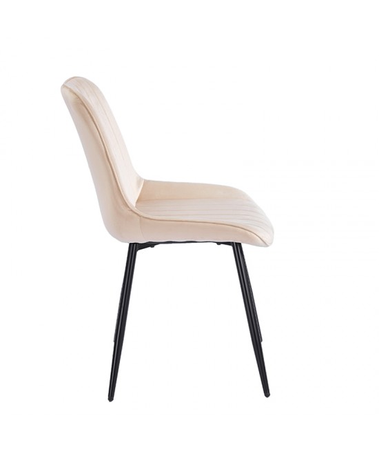 BONY BEIGE VELVET ΥΦΑΣΜΑ ΚΑΡΕΚΛΑ ΜΕΤΑΛΛΙΚΗ 51X58X87εκ.