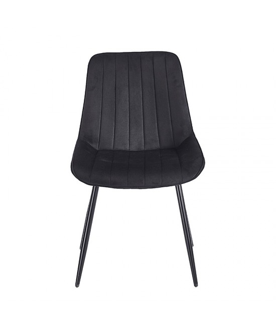 BONY BLACK VELVET ΥΦΑΣΜΑ ΚΑΡΕΚΛΑ ΜΕΤΑΛΛΙΚΗ 51X58X87εκ.