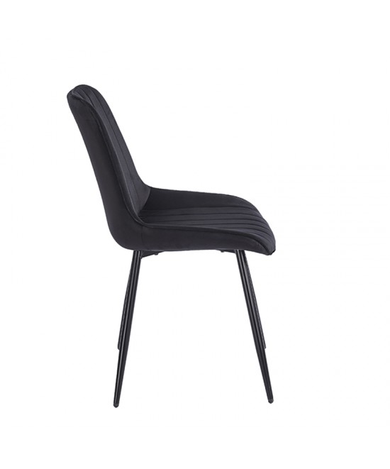 BONY BLACK VELVET ΥΦΑΣΜΑ ΚΑΡΕΚΛΑ ΜΕΤΑΛΛΙΚΗ 51X58X87εκ.