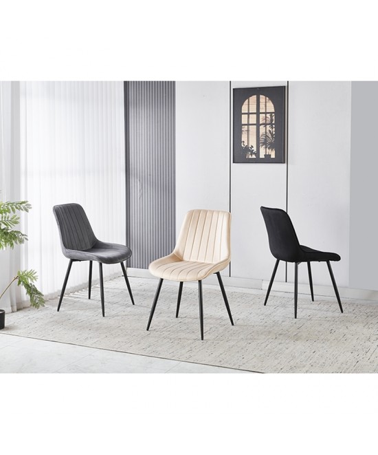 BONY BLACK VELVET ΥΦΑΣΜΑ ΚΑΡΕΚΛΑ ΜΕΤΑΛΛΙΚΗ 51X58X87εκ.