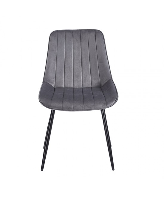 BONY GREY VELVET ΥΦΑΣΜΑ ΚΑΡΕΚΛΑ ΜΕΤΑΛΛΙΚΗ 51X58X87εκ.