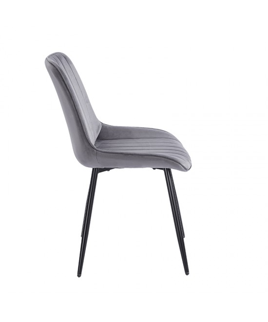 BONY GREY VELVET ΥΦΑΣΜΑ ΚΑΡΕΚΛΑ ΜΕΤΑΛΛΙΚΗ 51X58X87εκ.