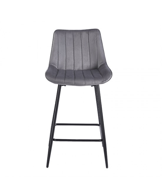 REPO GREY VELVET ΥΦΑΣΜΑ 66εκ. ΣΚΑΜΠΟ ΜΕΤΑΛΛΙΚΟ 48X49X66-96εκ.