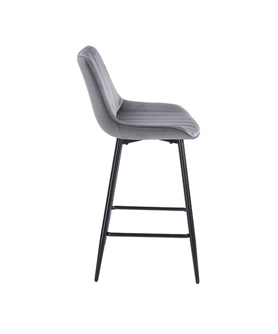 REPO GREY VELVET ΥΦΑΣΜΑ 66εκ. ΣΚΑΜΠΟ ΜΕΤΑΛΛΙΚΟ 48X49X66-96εκ.