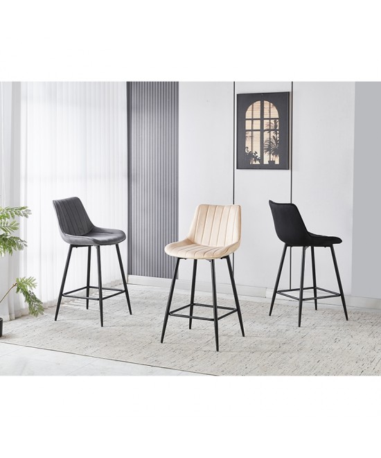 REPO GREY VELVET ΥΦΑΣΜΑ 66εκ. ΣΚΑΜΠΟ ΜΕΤΑΛΛΙΚΟ 48X49X66-96εκ.