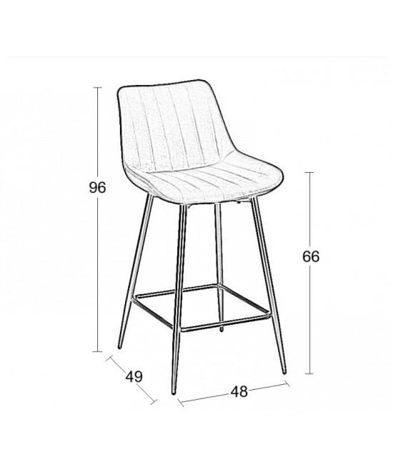 REPO GREY VELVET ΥΦΑΣΜΑ 66εκ. ΣΚΑΜΠΟ ΜΕΤΑΛΛΙΚΟ 48X49X66-96εκ.
