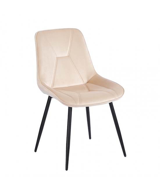 SILVIA BEIGE VELVET ΥΦΑΣΜΑ ΚΑΡΕΚΛΑ ΜΕΤΑΛΛΙΚΗ 51X58X87εκ.