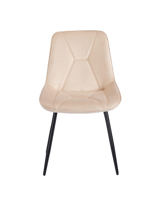 SILVIA BEIGE VELVET ΥΦΑΣΜΑ ΚΑΡΕΚΛΑ ΜΕΤΑΛΛΙΚΗ 51X58X87εκ.