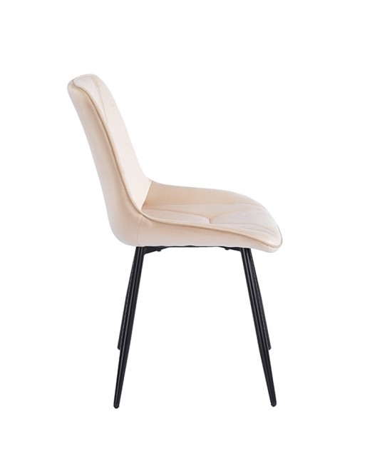 SILVIA BEIGE VELVET ΥΦΑΣΜΑ ΚΑΡΕΚΛΑ ΜΕΤΑΛΛΙΚΗ 51X58X87εκ.