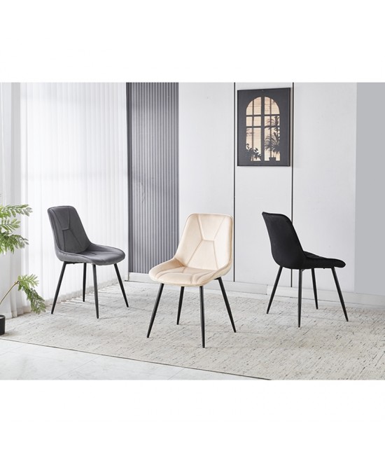 SILVIA BEIGE VELVET ΥΦΑΣΜΑ ΚΑΡΕΚΛΑ ΜΕΤΑΛΛΙΚΗ 51X58X87εκ.