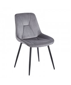 SILVIA GREY VELVET ΥΦΑΣΜΑ ΚΑΡΕΚΛΑ ΜΕΤΑΛΛΙΚΗ 51X58X87εκ.