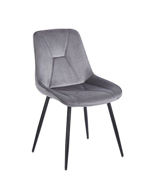 SILVIA GREY VELVET ΥΦΑΣΜΑ ΚΑΡΕΚΛΑ ΜΕΤΑΛΛΙΚΗ 51X58X87εκ.