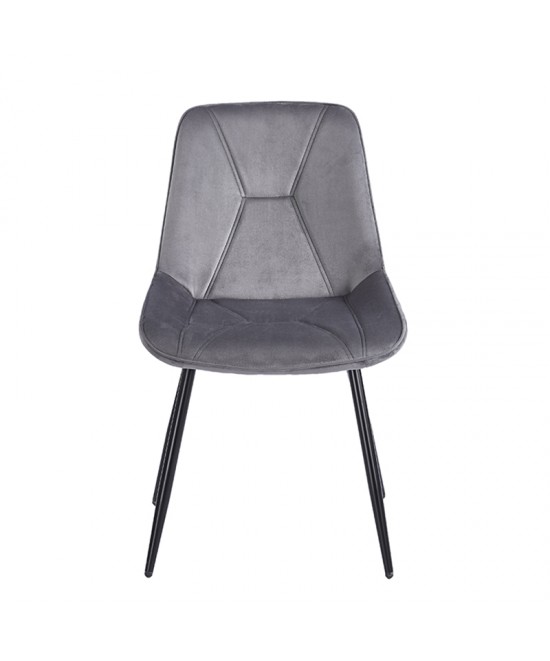 SILVIA GREY VELVET ΥΦΑΣΜΑ ΚΑΡΕΚΛΑ ΜΕΤΑΛΛΙΚΗ 51X58X87εκ.