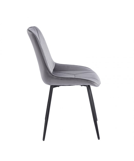 SILVIA GREY VELVET ΥΦΑΣΜΑ ΚΑΡΕΚΛΑ ΜΕΤΑΛΛΙΚΗ 51X58X87εκ.