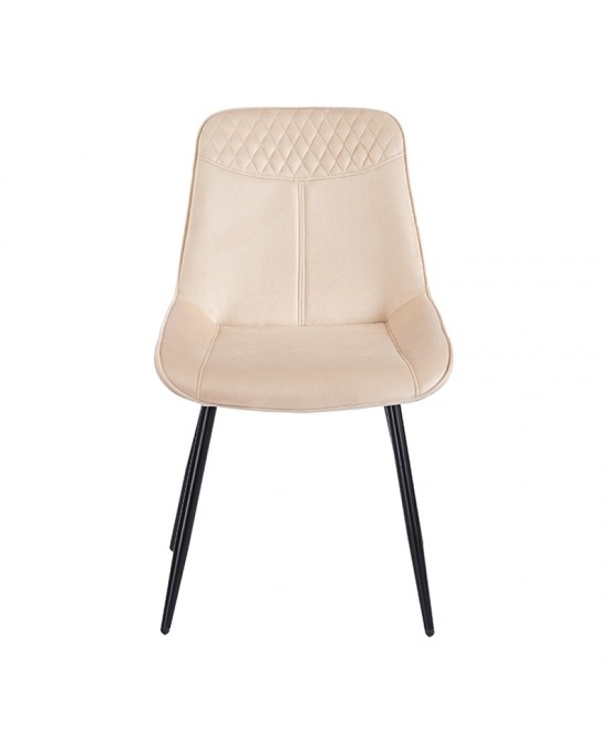 TEREA BEIGE VELVET ΥΦΑΣΜΑ ΚΑΡΕΚΛΑ ΜΕΤΑΛΛΙΚΗ 51X58X87εκ.