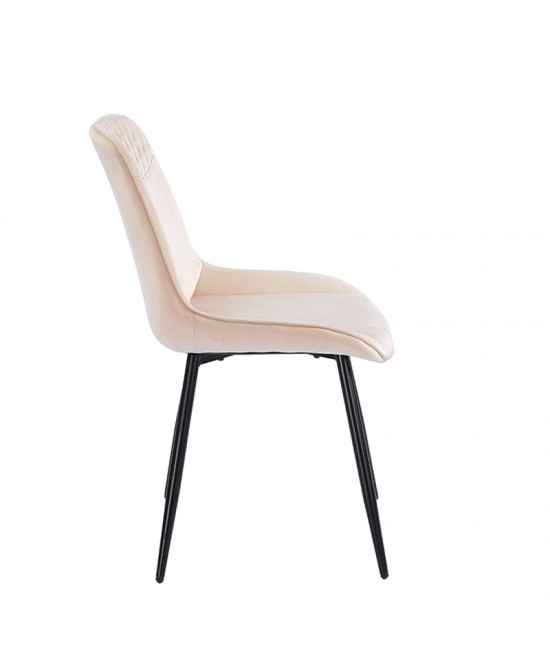 TEREA BEIGE VELVET ΥΦΑΣΜΑ ΚΑΡΕΚΛΑ ΜΕΤΑΛΛΙΚΗ 51X58X87εκ.