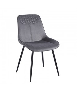 TEREA GREY VELVET ΥΦΑΣΜΑ ΚΑΡΕΚΛΑ ΜΕΤΑΛΛΙΚΗ 51X58X87εκ.