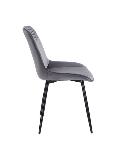 TEREA GREY VELVET ΥΦΑΣΜΑ ΚΑΡΕΚΛΑ ΜΕΤΑΛΛΙΚΗ 51X58X87εκ.