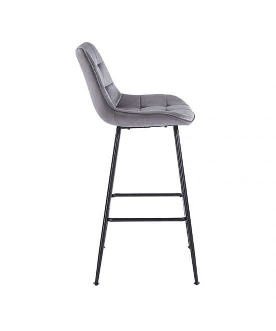 ERMINA GREY VELVET ΥΦΑΣΜΑ 75εκ. ΣΚΑΜΠΟ ΜΕΤΑΛΛΙΚΟ 49X50X75-104εκ.