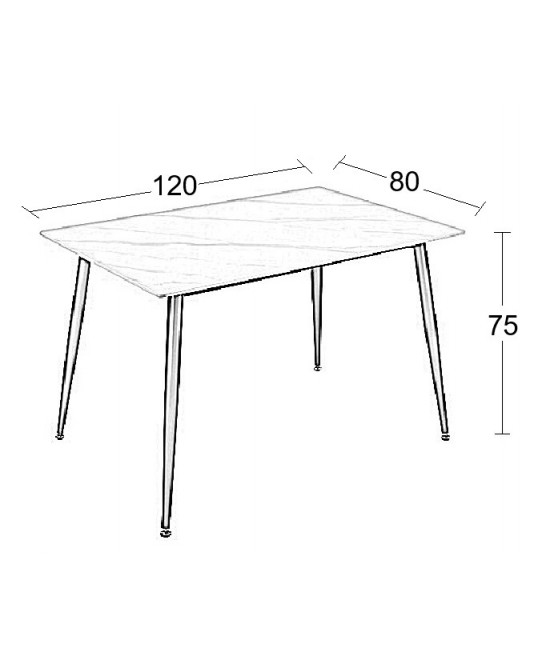 LOBY CERAMIC WHITE MARBLE 120Χ80Χ75εκ. ΤΡΑΠΕΖΙ