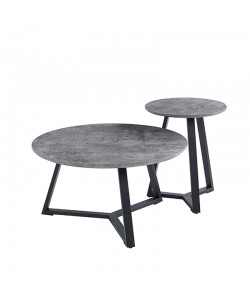 ALEX SET 2τμχ. CEMENT Φ45Χ55εκ. & Φ80Χ41εκ. ΤΡΑΠΕΖΙ ΣΑΛΟΝΙΟΥ