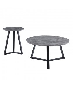 ALEX SET 2τμχ. CEMENT Φ45Χ55εκ. & Φ80Χ41εκ. ΤΡΑΠΕΖΙ ΣΑΛΟΝΙΟΥ