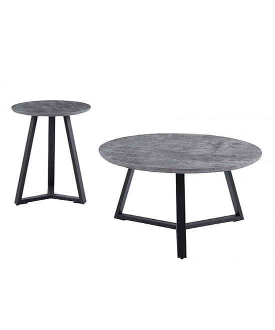 ALEX SET 2τμχ. CEMENT Φ45Χ55εκ. & Φ80Χ41εκ. ΤΡΑΠΕΖΙ ΣΑΛΟΝΙΟΥ