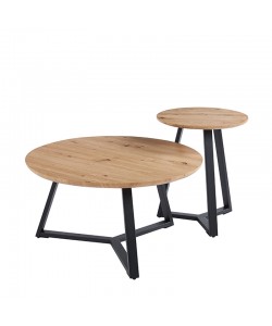 ALEX SET 2τμχ. SONOMA OAK Φ45Χ55εκ. & Φ80Χ41εκ. ΤΡΑΠΕΖΙ ΣΑΛΟΝΙΟΥ