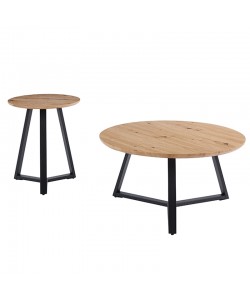 ALEX SET 2τμχ. SONOMA OAK Φ45Χ55εκ. & Φ80Χ41εκ. ΤΡΑΠΕΖΙ ΣΑΛΟΝΙΟΥ