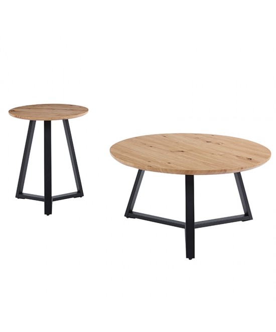 ALEX SET 2τμχ. SONOMA OAK Φ45Χ55εκ. & Φ80Χ41εκ. ΤΡΑΠΕΖΙ ΣΑΛΟΝΙΟΥ