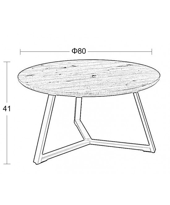 ALEX SONOMA OAK Φ80Χ41εκ. ΤΡΑΠΕΖΙ ΣΑΛΟΝΙΟΥ