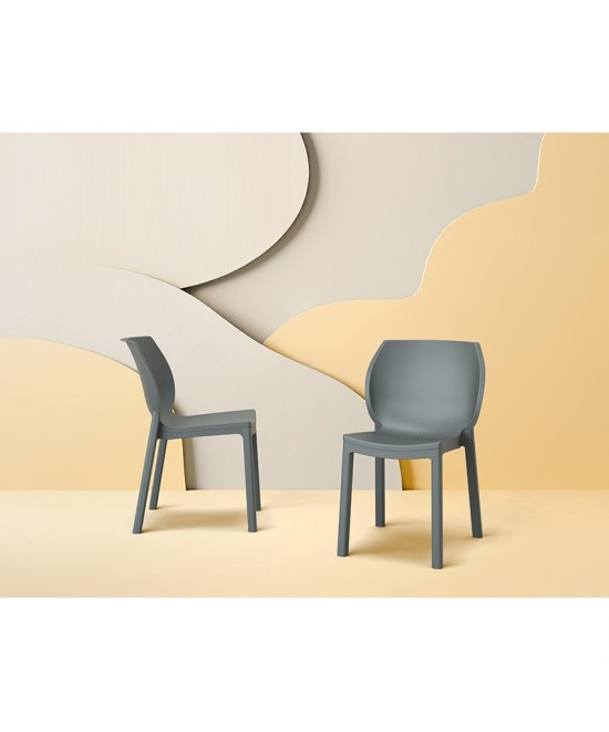 NORA DARK GREY ΚΑΡΕΚΛΑ ΠΟΛ/ΝΙΟΥ 51X59X80εκ.