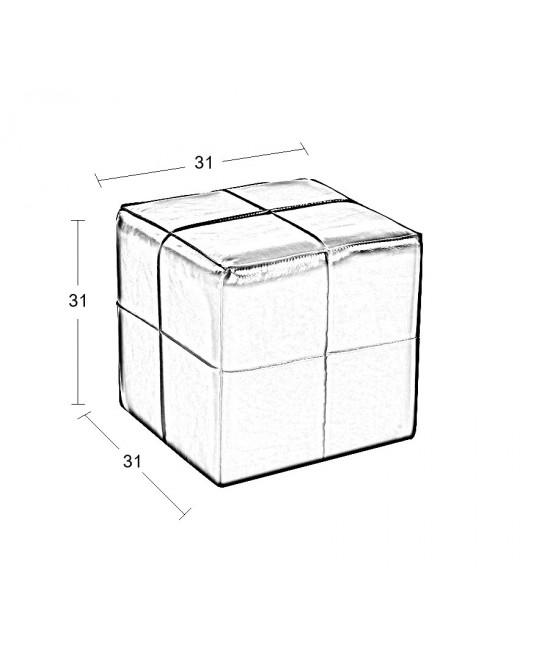 ENZO BLACK PU ΣΚΑΜΠΟ 31X31X31εκ.