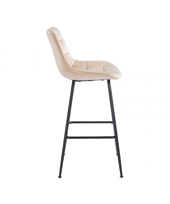 ERMINA BEIGE VELVET ΥΦΑΣΜΑ 75εκ. ΣΚΑΜΠΟ ΜΕΤΑΛΛΙΚΟ 49X50X75-104εκ.